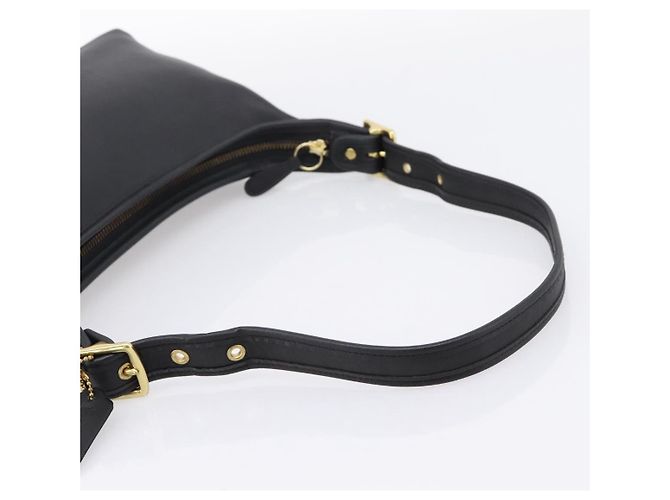 Bolsa de Ombro Coach em Couro Preta e Dourada Auth ar14294A Preto Dourado - vista 7