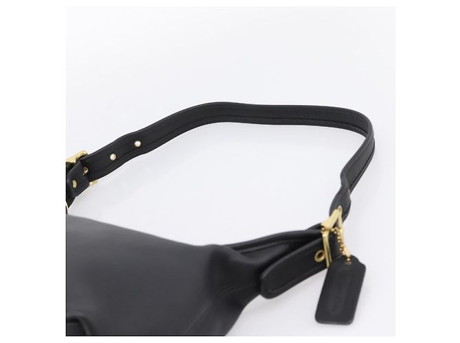 Bolsa de Ombro Coach em Couro Preta e Dourada Auth ar14294A Preto Dourado - vista 8