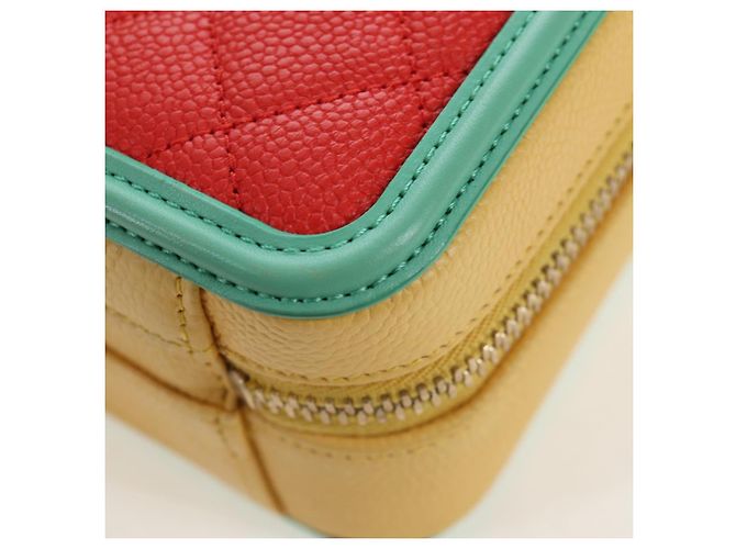 CHANEL CC Filigree Vanity Chain Bag Kaviarleder Multicolor Gold CC Auth 206403SM Mehrfarben Golden - Ansicht 17
