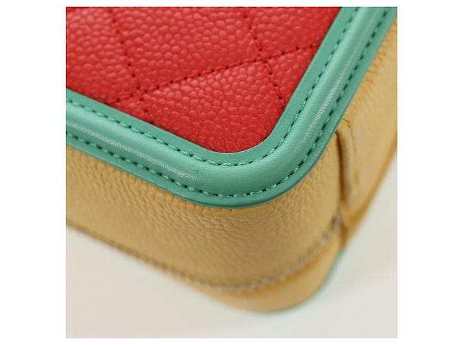 CHANEL CC Filigree Vanity Chain Bag Kaviarleder Multicolor Gold CC Auth 206403SM Mehrfarben Golden - Ansicht 18