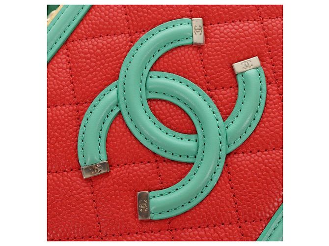 CHANEL CC Filigree Vanity Chain Bag Kaviarleder Multicolor Gold CC Auth 206403SM Mehrfarben Golden - Ansicht 20