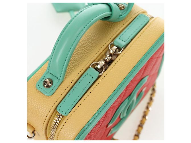 CHANEL CC Filigree Vanity Chain Bag Kaviarleder Multicolor Gold CC Auth 206403SM Mehrfarben Golden - Ansicht 22