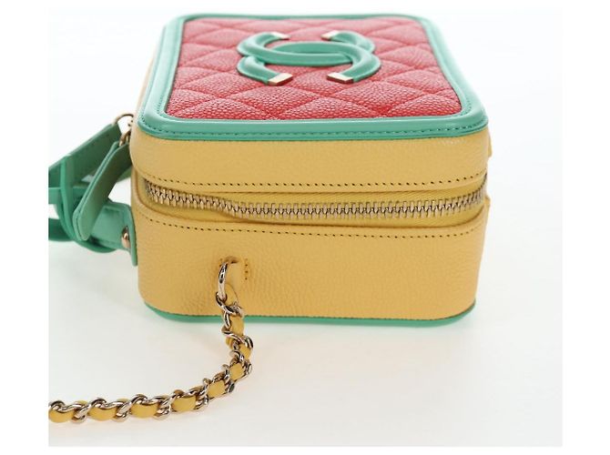 CHANEL CC Filigree Vanity Chain Bag Kaviarleder Multicolor Gold CC Auth 206403SM Mehrfarben Golden - Ansicht 3