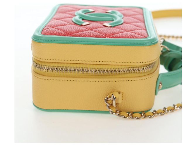 CHANEL CC Filigree Vanity Chain Bag Kaviarleder Multicolor Gold CC Auth 206403SM Mehrfarben Golden - Ansicht 4