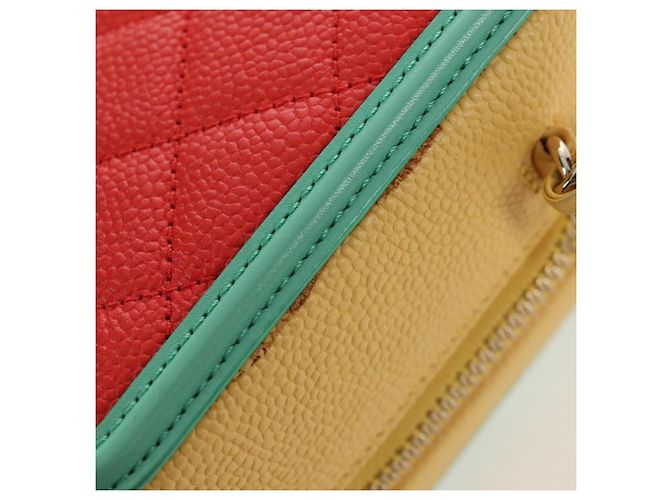CHANEL CC Filigree Vanity Chain Bag Kaviarleder Multicolor Gold CC Auth 206403SM Mehrfarben Golden - Ansicht 9