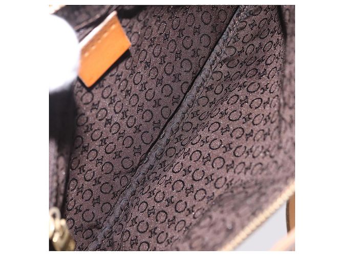 Céline Bolsa de Ombro CELINE C Macadam Canvas Suede Brown Gold Auth 201247 Marrom Dourado - vista 11