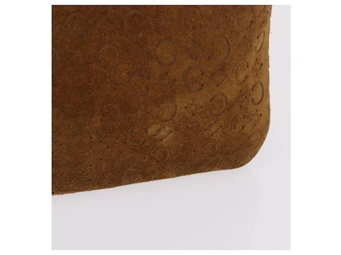 Céline Bolsa de Ombro CELINE C Macadam Canvas Suede Brown Gold Auth 201247 Marrom Dourado - vista 2