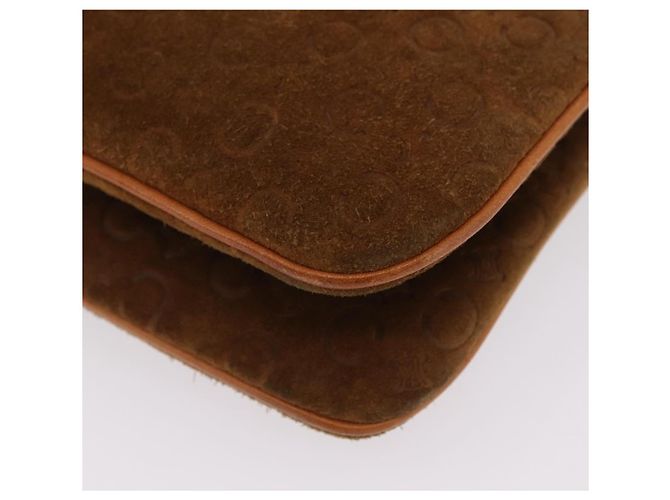 Céline Bolsa de Ombro CELINE C Macadam Canvas Suede Brown Gold Auth 201247 Marrom Dourado - vista 20