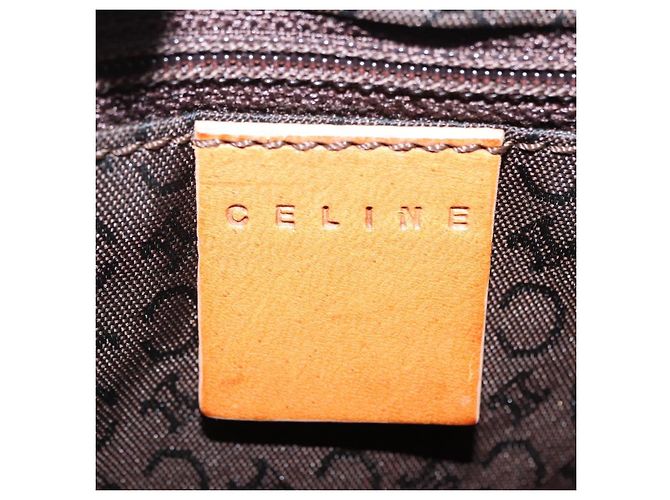 Céline Bolsa de Ombro CELINE C Macadam Canvas Suede Brown Gold Auth 201247 Marrom Dourado - vista 22