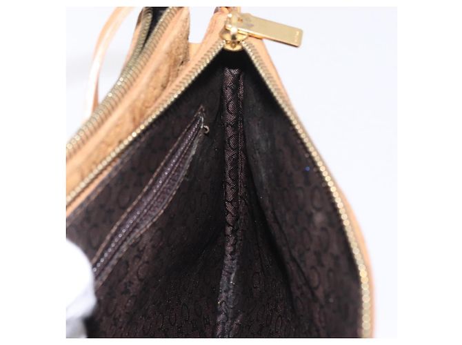 Céline Bolsa de Ombro CELINE C Macadam Canvas Suede Brown Gold Auth 201247 Marrom Dourado - vista 26
