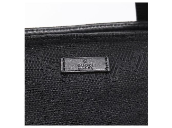Borsa Tote GUCCI GG Canvas Web Sherry Line Nero Argento 308928 Auth 204924 - vista 17