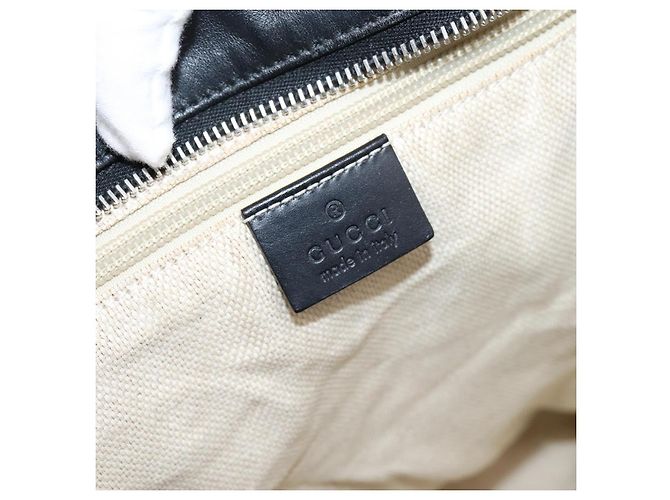 Borsa Tote GUCCI GG Canvas Web Sherry Line Nero Argento 308928 Auth 204924 - vista 18
