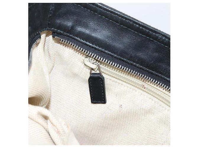 Borsa Tote GUCCI GG Canvas Web Sherry Line Nero Argento 308928 Auth 204924 - vista 21