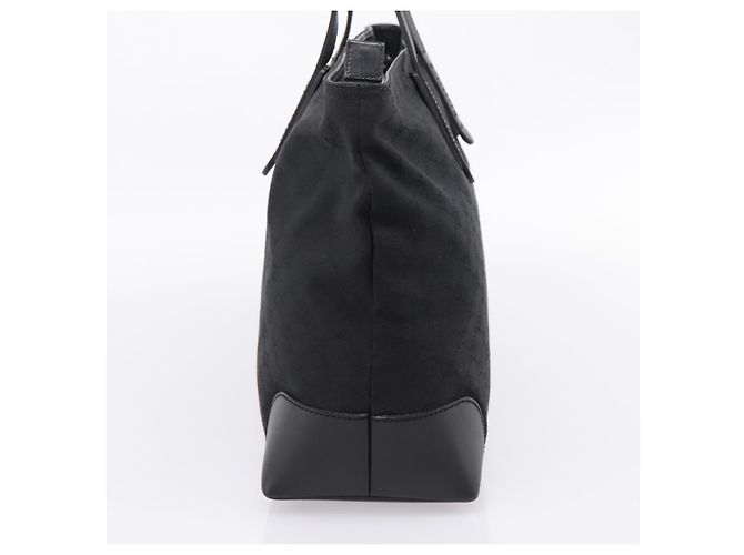 Borsa Tote GUCCI GG Canvas Web Sherry Line Nero Argento 308928 Auth 204924 - vista 4