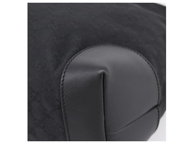 Borsa Tote GUCCI GG Canvas Web Sherry Line Nero Argento 308928 Auth 204924 - vista 9