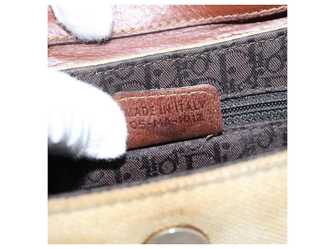 Borsa a tracolla Christian Dior Street Chic Canvas Beige Gold Auth bs37384 D'oro - vista 12