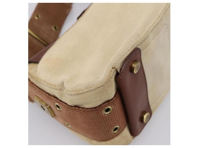 Borsa a tracolla Christian Dior Street Chic Canvas Beige Gold Auth bs37384 D'oro - vista 17