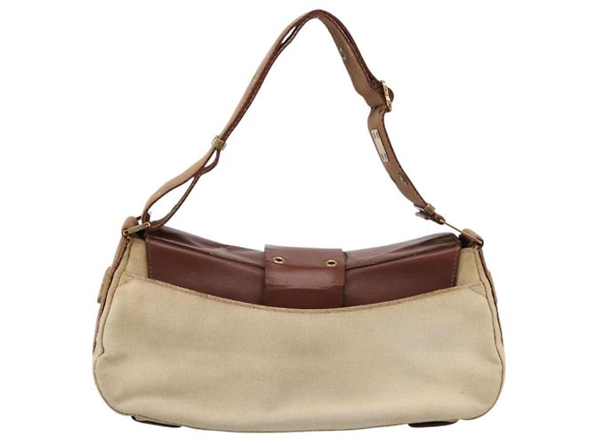 Borsa a tracolla Christian Dior Street Chic Canvas Beige Gold Auth bs37384 D'oro - vista 2