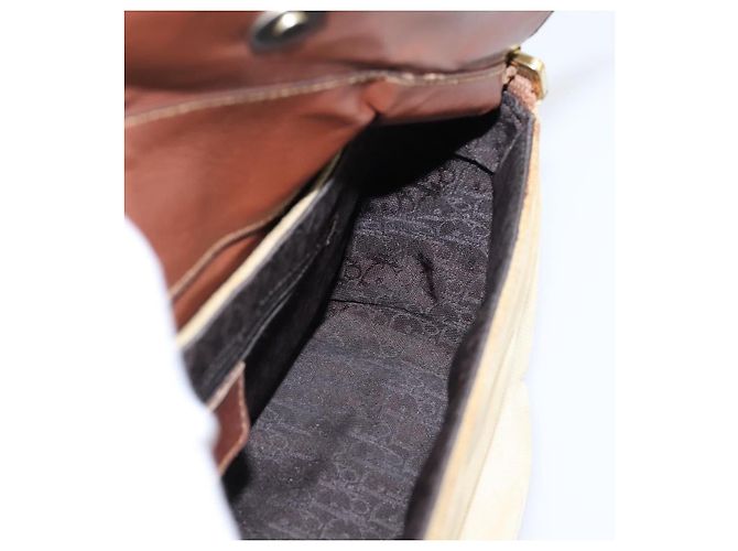 Borsa a tracolla Christian Dior Street Chic Canvas Beige Gold Auth bs37384 D'oro - vista 21
