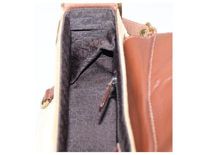 Borsa a tracolla Christian Dior Street Chic Canvas Beige Gold Auth bs37384 D'oro - vista 22