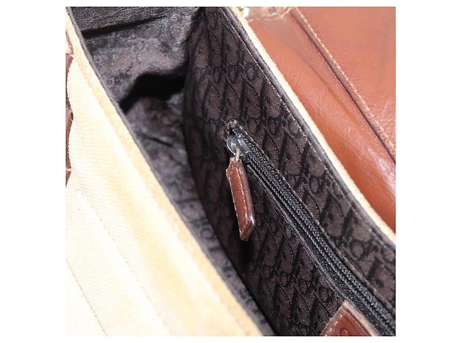 Borsa a tracolla Christian Dior Street Chic Canvas Beige Gold Auth bs37384 D'oro - vista 23