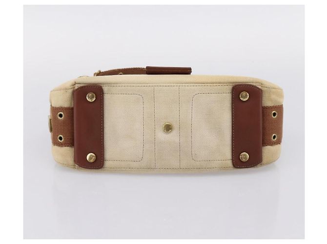 Borsa a tracolla Christian Dior Street Chic Canvas Beige Gold Auth bs37384 D'oro - vista 5