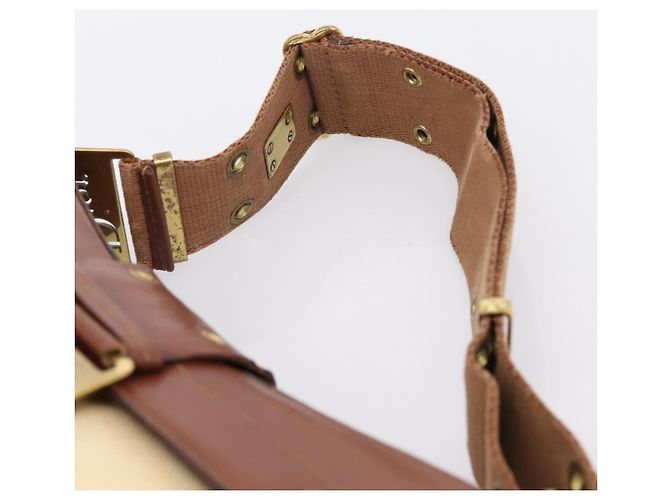 Borsa a tracolla Christian Dior Street Chic Canvas Beige Gold Auth bs37384 D'oro - vista 8