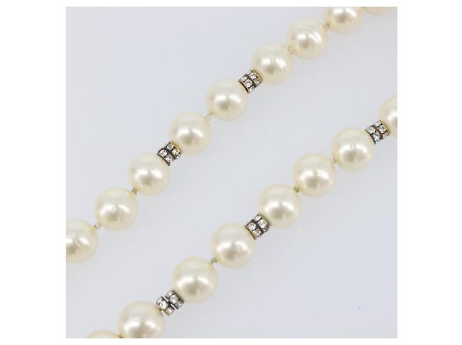 Pulseira de pérolas CHANEL metal Gold CC Auth bs37428 Dourado - vista 6