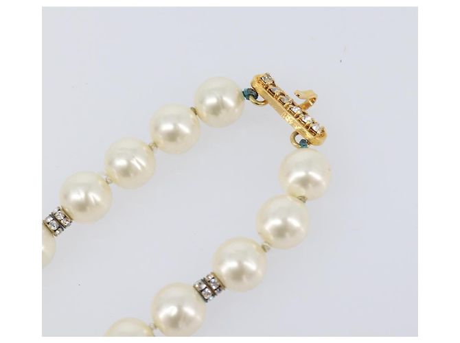 Pulseira de pérolas CHANEL metal Gold CC Auth bs37428 Dourado - vista 7