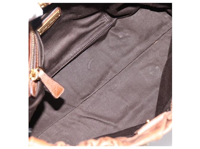 Bolsa Miu Miu em couro 2way marrom tom dourado Auth mr3024V - vista 11