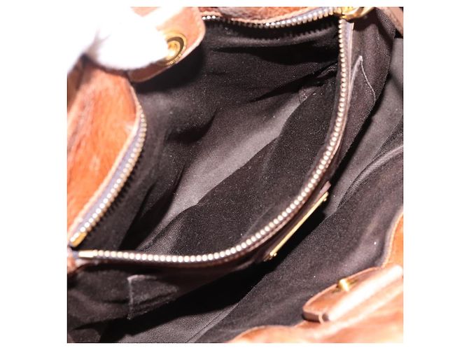 Bolsa Miu Miu em couro 2way marrom tom dourado Auth mr3024V - vista 23