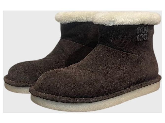 Botines Miu Miu marrón T.38 Castaño - vista 4