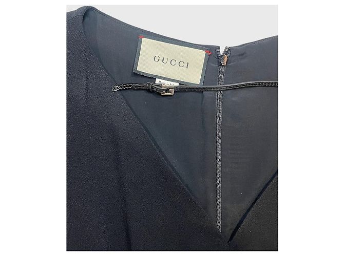 Gucci Kleid schwarz V-Ausschnitt Viskose Größe M - Ansicht 4