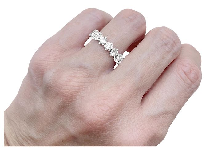 Autre Marque Platin-Ehering, Brillantschliff-Diamanten, 2.4 carats. - Ansicht 5
