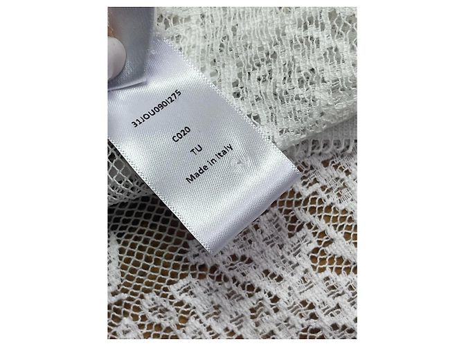 Autre Marque Lenço Dior renda branca Branco - vista 6