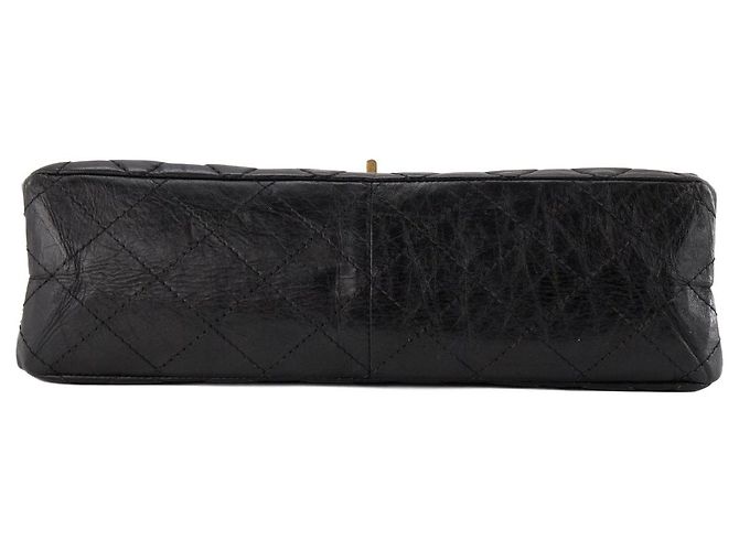 CHANEL - Borsa a tracolla 2.55 Large Chanel in pelle stropicciata nera Nero - vista 4