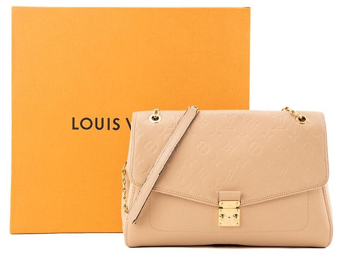 LOUIS VUITTON - Borsa a tracolla St Germain MM Louis Vuitton in pelle grana beige - vista 11
