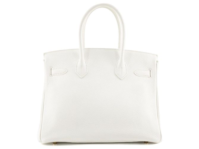 HERMÈS - Borsa a mano Hermès Birkin 30 in pelle togo bianca Bianco - vista 3