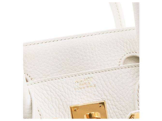 HERMÈS - Borsa a mano Hermès Birkin 30 in pelle togo bianca Bianco - vista 6
