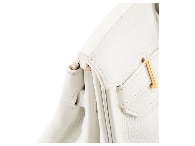 HERMÈS - Borsa a mano Hermès Birkin 30 in pelle togo bianca Bianco - vista 7