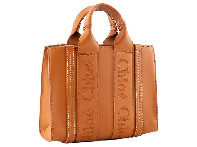 CHLOÉ - Borsa a tracolla Woody Small Chloé in pelle liscia camel Cammello - vista 2