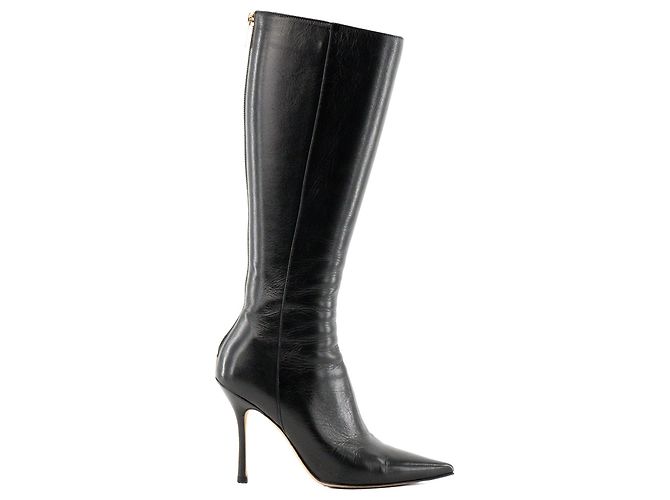 JIMMY CHOO - Botas Jimmy Choo de cuero liso negro (T36) - vista 2