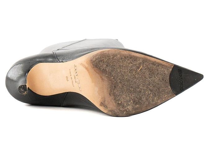 JIMMY CHOO - Botas Jimmy Choo de cuero liso negro (T36) - vista 3
