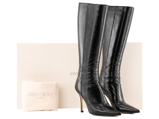 JIMMY CHOO - Botas Jimmy Choo de cuero liso negro (T36) - vista 6