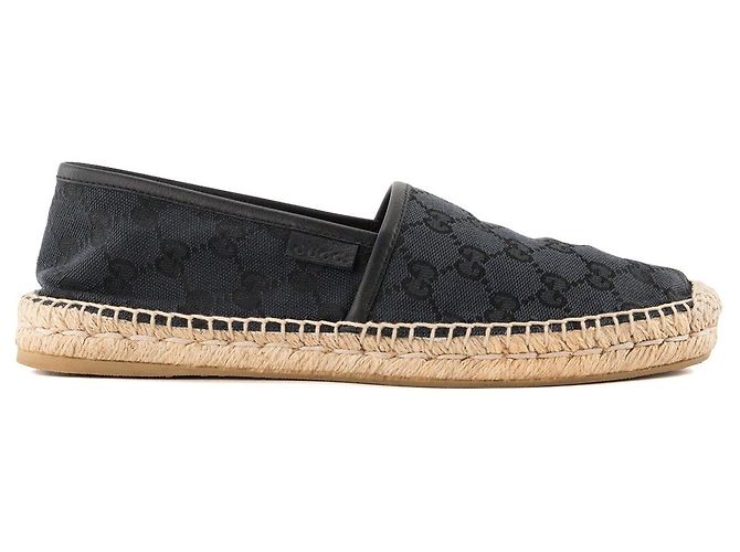 GUCCI - Espadrillas GG Gucci in tela nera (T37,5) Nero - vista 2