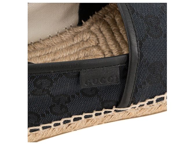 GUCCI - Espadrillas GG Gucci in tela nera (T37,5) Nero - vista 5