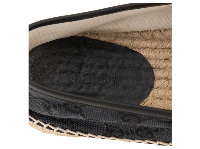 GUCCI - Espadrillas GG Gucci in tela nera (T37,5) Nero - vista 6