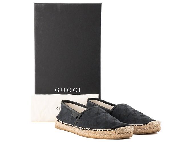 GUCCI - Espadrillas GG Gucci in tela nera (T37,5) Nero - vista 7