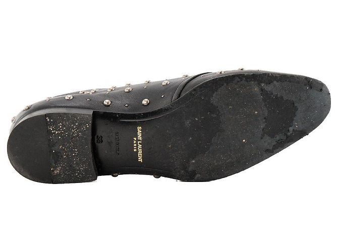 Autre Marque SAINT LAURENT - Derbies Saint Laurent in pelle liscia nera e stud argentati (T38) Nero - vista 4