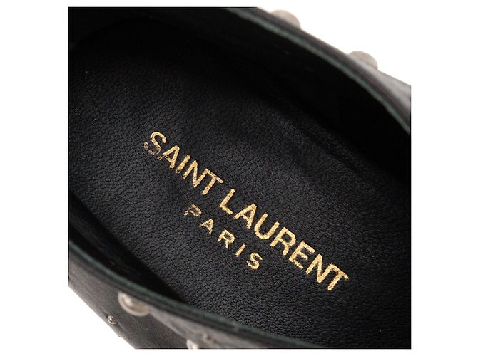 Autre Marque SAINT LAURENT - Derbies Saint Laurent in pelle liscia nera e stud argentati (T38) Nero - vista 5